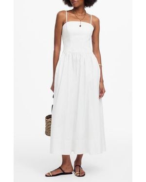 Madewell Seamed Poplin Midi Sundress - White