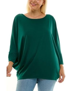 Nina Leonard Dolman Sleeve Tunic - Green
