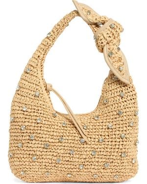 Urban Expressions Jessa Crystal Embellished Raffia Shoulder Bag - Metallic