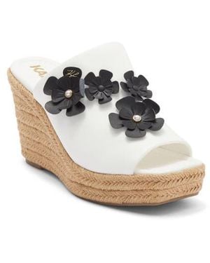 KARL LAGERFELD Clove Fleur Wedge Sandal - White