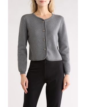 Rag & Bone Dee Cotton Blend Crop Cardigan - Gray