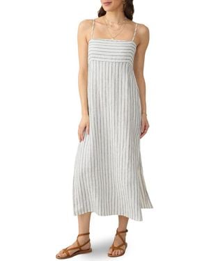 Faherty Sienna Stripe Linen Sundress - Gray