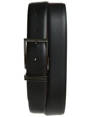 Original Penguin Iron Keeper Bonded Leather Belt - Black