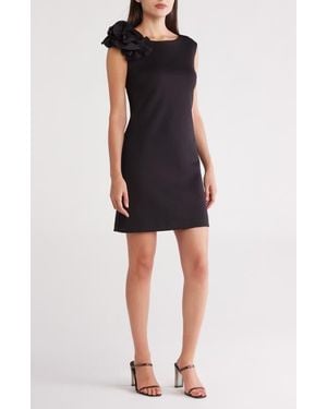 Donna Ricco Rosette Cap Sleeve Sheath Dress - Black