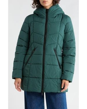 Bernardo Hooded Water Resistant Puffer Jacket - Green