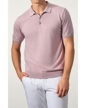 STUDIO GARNET LOS ANGELES Cotton Blend Polo Sweater - Purple