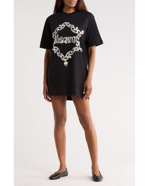 AllSaints Scattered Logo T-Shirt Dress - Black
