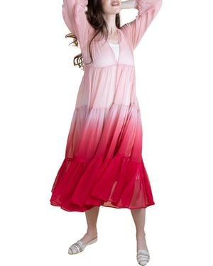 Saachi Ombré Cover-Up Dress - Red