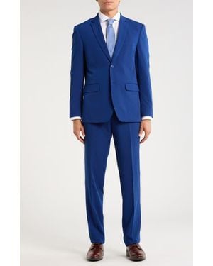 Gino Vitale Slim Fit Four-Way Stretch Suit - Blue