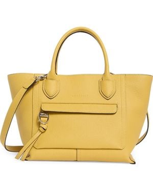 Longchamp Medium Leather Handbag - Yellow