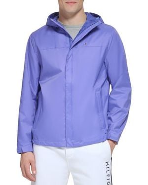 Tommy Hilfiger Hooded Rain Slicker Jacket - Blue