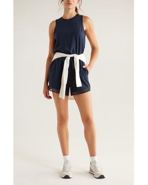 Zella Getaway Sleeveless Romper - Blue