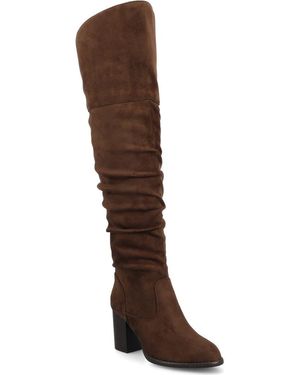 Journee Collection Journee Kaison Ruched Tall Boot - Brown