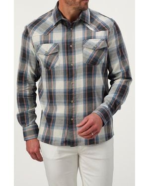 STUDIO GARNET LOS ANGELES Snap-Up Denim Western Shirt - Gray