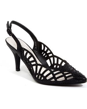 Lady Couture Rhinestone Slingback Pump - Black