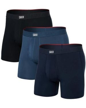Saxx Underwear Co. Assorted 3-Pack Vibe Xtra Super Soft Boxer Briefs - Blue