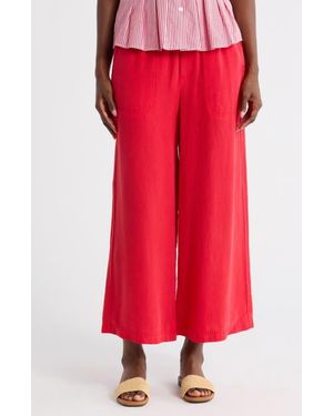 Splendid Angie Cropped Palazzo Pants - Red