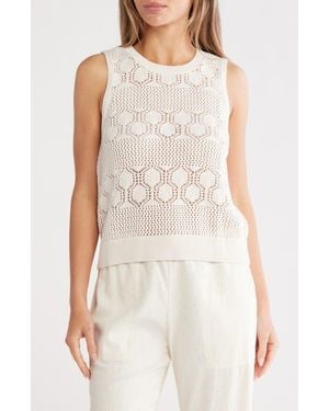 Splendid Honore Cotton Crochet Tank - Natural