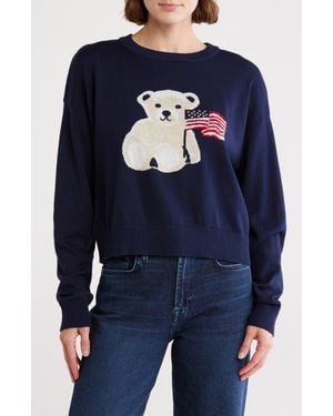 Vigoss American Flag Bear Sweater - Blue