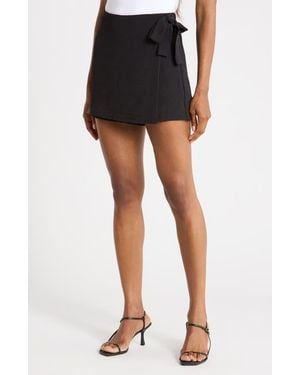 Ellen Tracy Airflow Wrap Tie Skort - Black