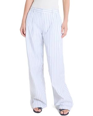 Twp Sulli Ticking Stripe Cotton Pants - Blue