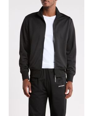 Palm Angels Back Curved Logo Track Jacket - Black
