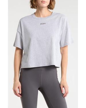 DKNY Metallic Bubble Logo Cotton T-Shirt - Purple