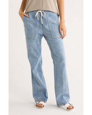 James Perse Wide Leg Denim Pants - Blue