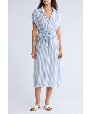 Boho Me Stripe Cover-Up Shirtdress - Blue