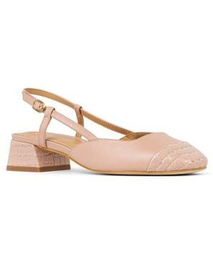 Donald J Pliner Croc Embossed Toe Slingback Pump - Natural