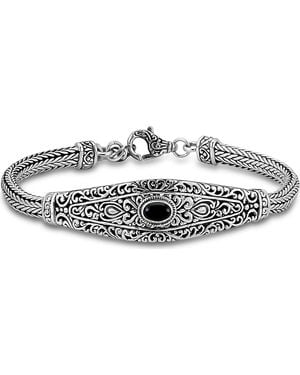 Samuel B. Sterling Filigree Amethyst Bracelet - Metallic