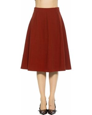 Alexia Admor Camille Pleated Midi Skirt - Red