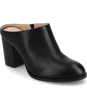 Journee Collection Kendra Block Heel Mule - Black