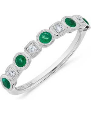 H.J. Namdar Emerald & Diamond Stacking Ring - Green