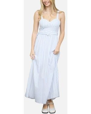 Blu Pepper Stripe Sleeveless Dress - White