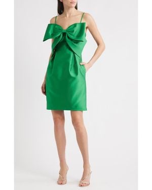 Eliza J Bow Mikado Cocktail Dress - Green
