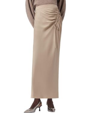 AllSaints Alexia Ruched Skirt - Natural