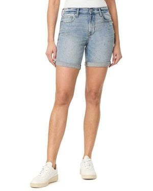 Kensie 7" Double Roll Cuff Shorts - Blue