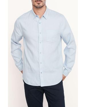 Vince Linen Button-Up Shirt - White