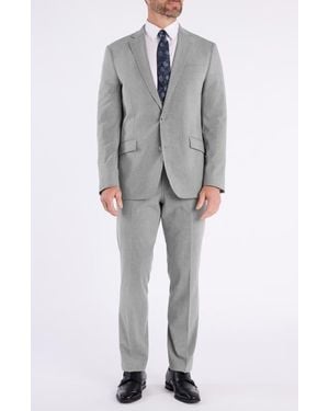 Savile Row Light Plaid Suit - Gray