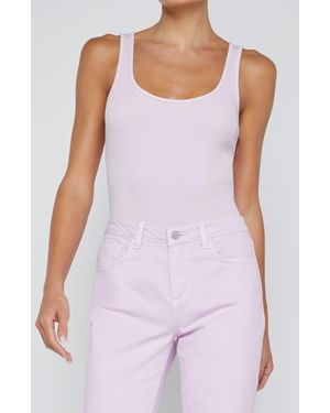 L'Agence Nica Scoop Neck Tank Bodysuit - Purple