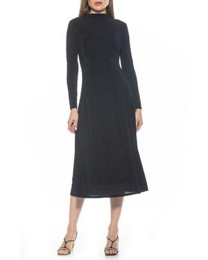 Alexia Admor Draped Midi Dress - Blue