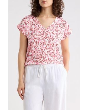 Bobeau Print Butter Top - Pink
