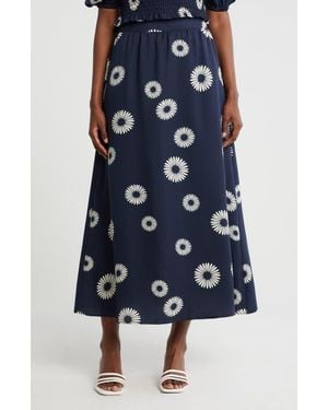 Bobeau A-Line Maxi Skirt - Blue