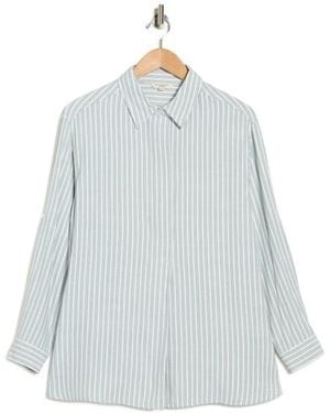 Max Studio Stripe Popover Tunic - Blue