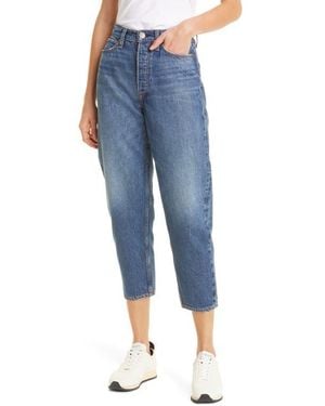 Rag & Bone Alissa High Waist Barrel Leg Crop Jeans - Blue