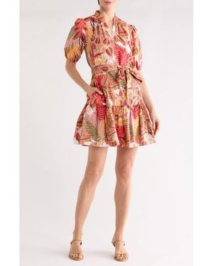 Vince Camuto Balloon Sleeve Minidress - Red