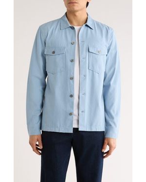 AllSaints Aerial Slim Fit Organic Cotton Shirt Jacket - Blue