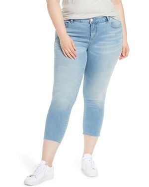 Slink Jeans Raw Hem Crop Skinny Jeans - Blue