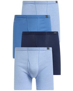 Hanes 4-Pack Cotton Boxer Briefs - Blue